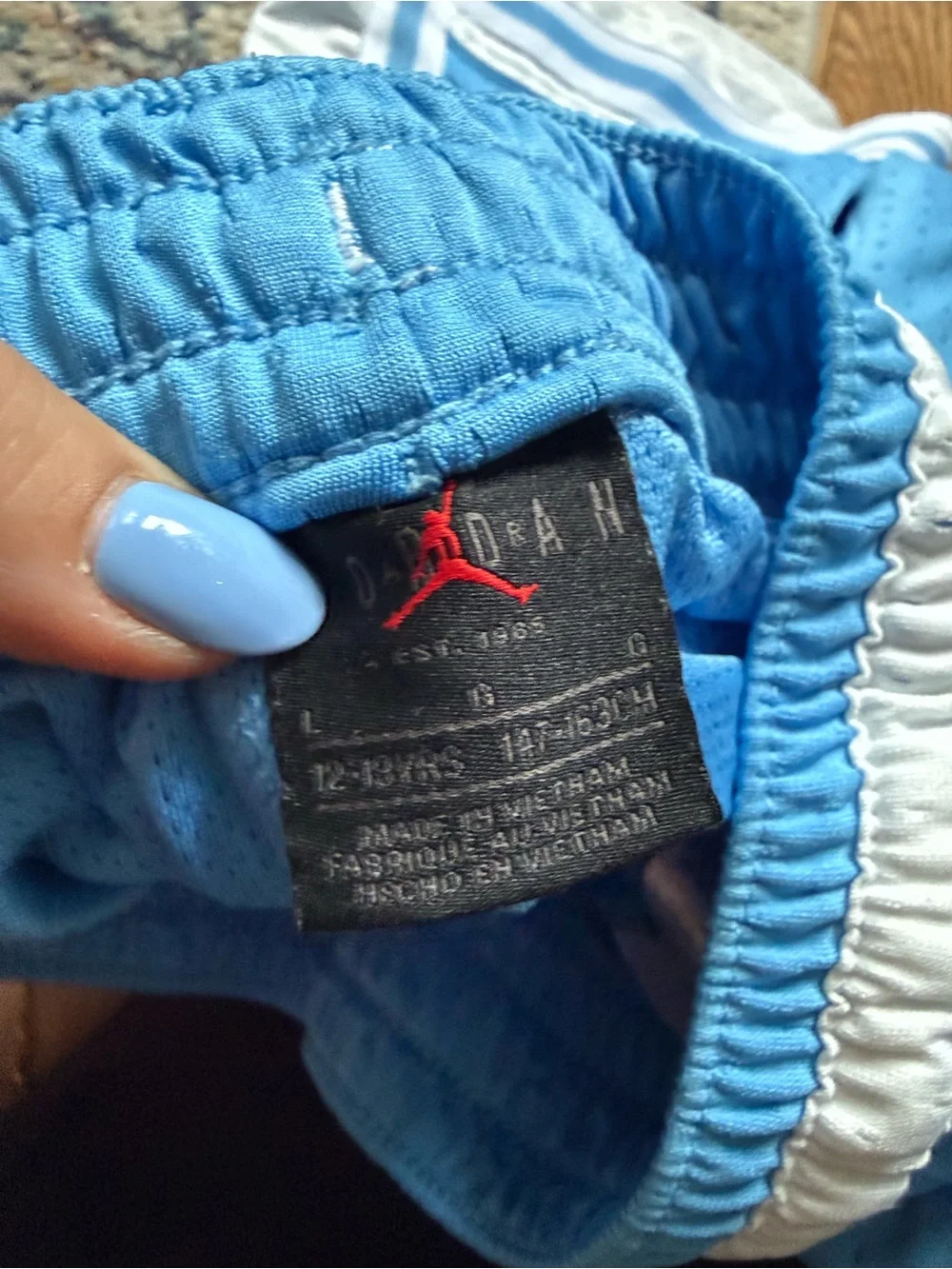 Jordan Light Blue Athletic Shorts - Size Large (12-14)